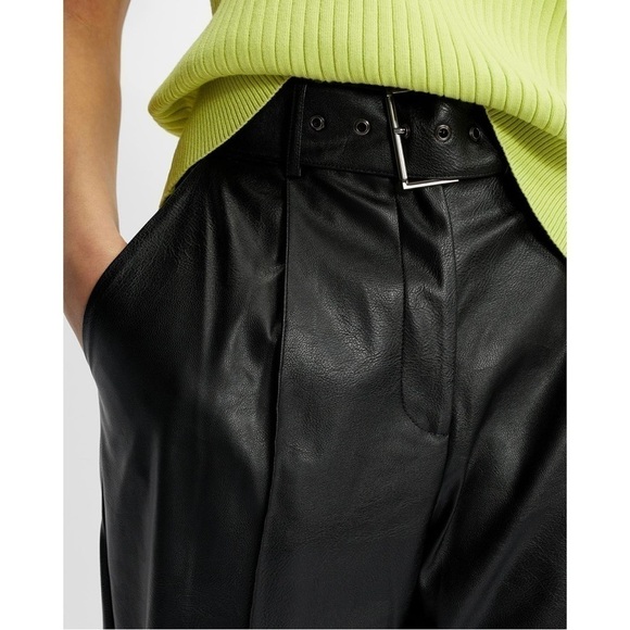 Ted Baker London Faydell Pleather Belted Trousers Sz. 6 - Picture 5 of 15